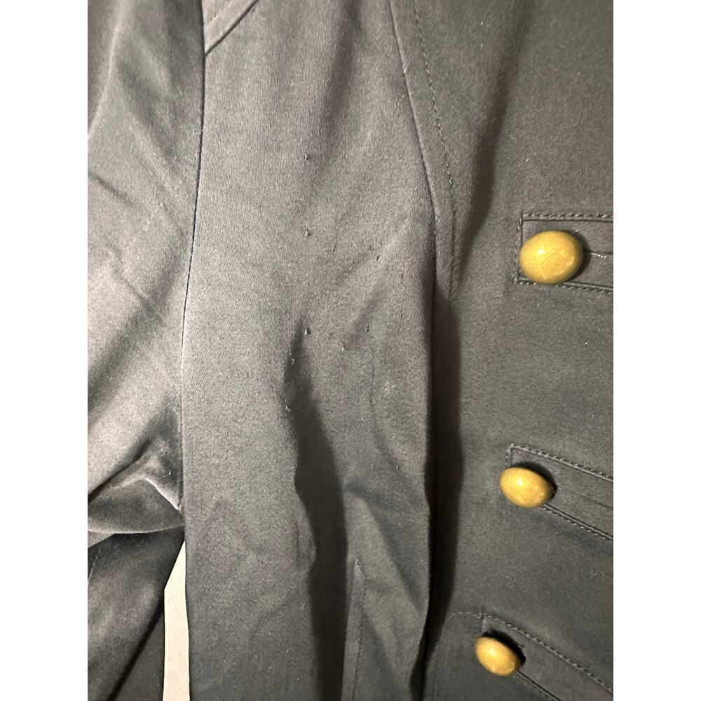 Vintage Bloomingdale’s Military Style Coat LUX 14W Black Brass Button Jacket - Picture 7 of 8